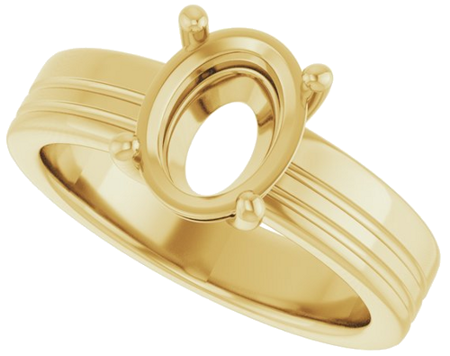 Sužadėtuvių Žiedas „Solitaire“ 14k yellow gold Oval 9mm x 7mm (5)