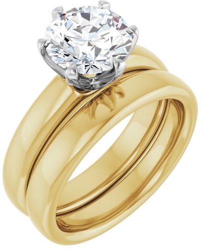 Sužadėtuvių Žiedas „Solstice Solitaire®“ 14k yellow/white gold Round 8.2mm (6)