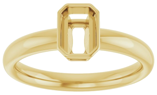 Sužadėtuvių Žiedas „Bezel-Set Solitaire“ 14k yellow gold Emerald 6mm x 4mm (3)