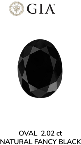 2.02 carat Fancy Black-VVS2 Natūralus Oval Deimantas (1)