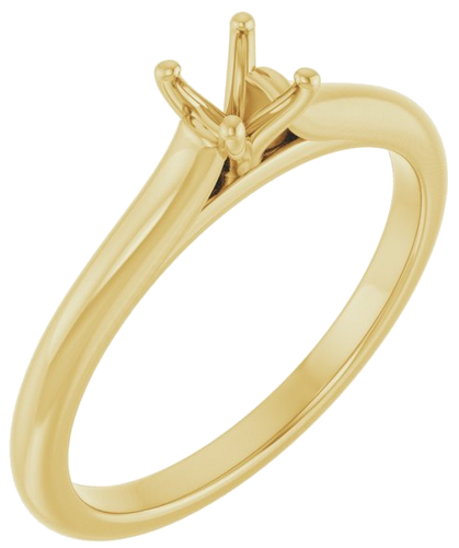 14K Yellow 4.1 mm Round Solitaire Engagement Ring Mounting (1)