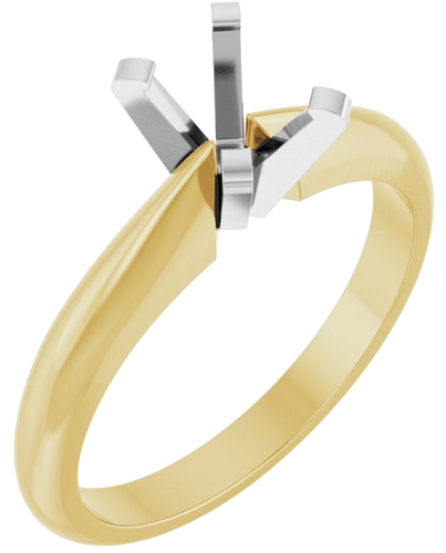 Sužadėtuvių Žiedas „Solitaire“ 14k yellow/white gold Oval 7mm x 5mm (1)