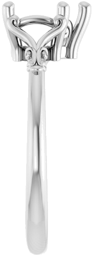 14K White 8x6 mm Pear Solitaire Engagement Ring Mounting (4)