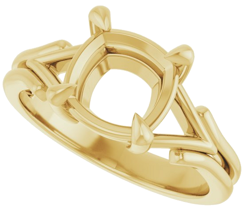 Sužadėtuvių Žiedas „Claw-Prong Solitaire“ 14k yellow gold Cushion 8mm (5)
