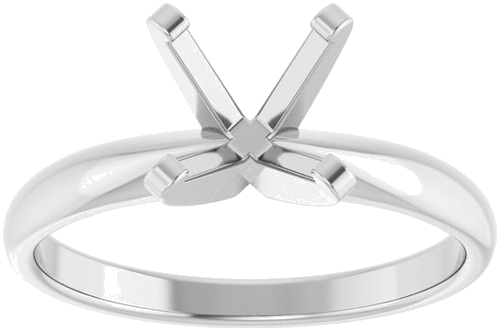 14K White 5.5 x 5.5 mm Square Solitaire Engagement Ring Mounting (3)