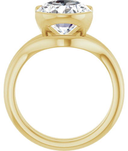 Sužadėtuvių Žiedas „Half-Bezel“ 10k yellow gold Oval 12mm x 10mm (7)