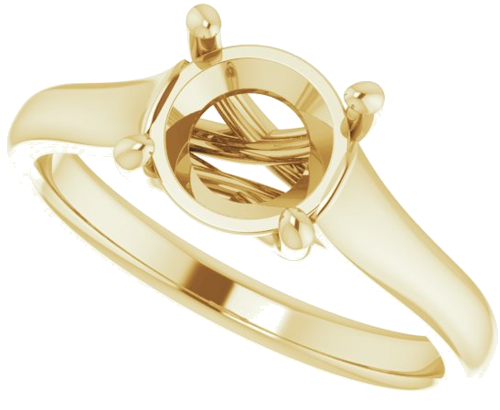 14K Yellow 7.4 mm Round Solitaire Engagement Ring Mounting (5)