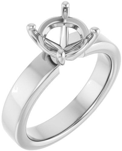 14K White 8.2 mm Round Solitaire Engagement Ring Mounting (1)