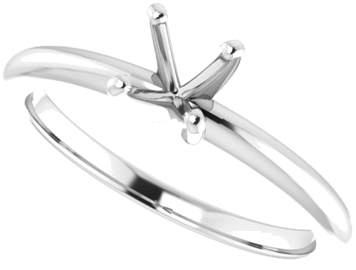 14K White  4 mm Square Solitaire Engagement Ring Mounting (5)