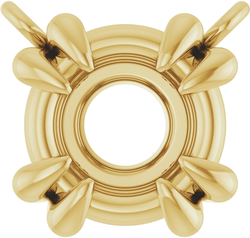 14K Yellow 6.5 mm Round 4-Prong Double-Claw Necklace Center (1)