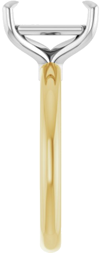 Sužadėtuvių Žiedas „Claw-Prong Euro Shank“ 14k yellow/white gold Emerald 10mm x 8mm (4)