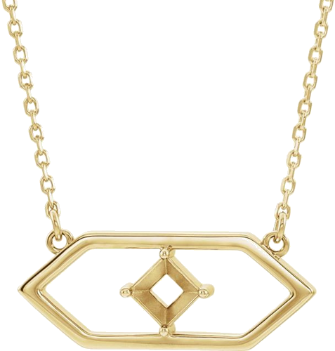 14K Yellow 3.5 mm Square Geometric 16  Necklace Mounting (1)
