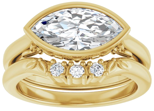 Sužadėtuvių Žiedas „Bezel-Set“ 14k yellow gold Marquise 12mm x 6mm (8)