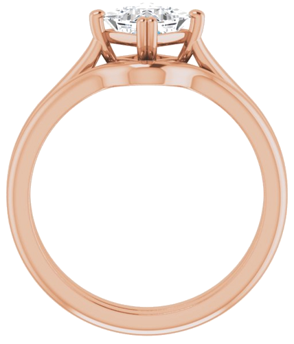 Sužadėtuvių Žiedas „Double Claw-Prong Solitaire“ 10k rose gold Square 5mm (7)