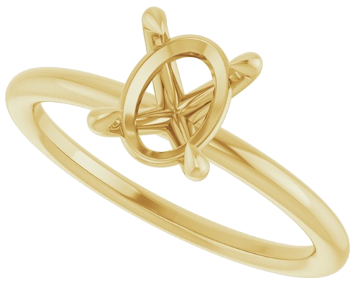 Sužadėtuvių Žiedas „Claw-Prong Solitaire“ 14k yellow gold Oval 8mm x 6mm (5)