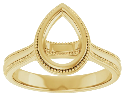 Sužadėtuvių Žiedas „Bezel-Set Solitaire“ 14k yellow gold Pear 9mm x 6mm (3)
