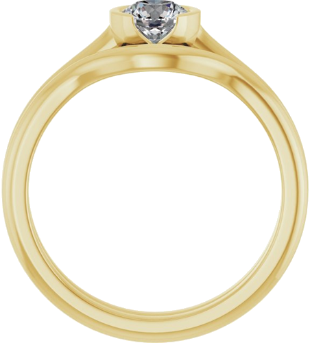 Sužadėtuvių Žiedas „Half-Bezel Solitaire“ 14k yellow gold Round 4.8mm (7)