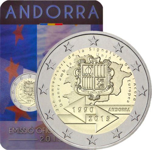2015 Andora Muitų susitarimas su ES 2 eurų moneta (1)