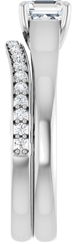 Sužadėtuvių Žiedas „Solitaire“ 10k white gold Cushion 5mm (11)