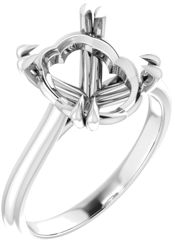 10K White 12x10 mm Oval Solitaire Engagement Ring Mounting (1)