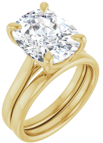 Sužadėtuvių Žiedas „Claw-Prong Solitaire“ 14k yellow gold Elongated Cushion 12mm x 10mm (5)