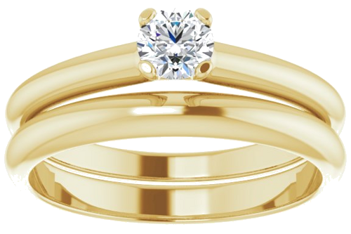 Sužadėtuvių Žiedas „Solitaire“ 10k yellow gold Round 4.1mm (8)