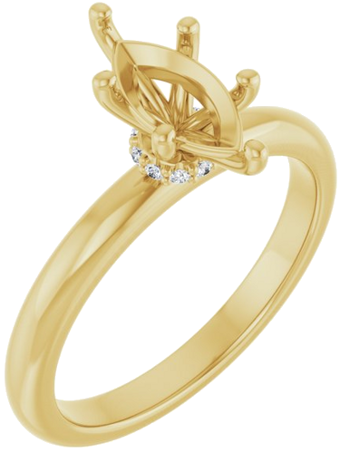 Sužadėtuvių Žiedas „Accented“ 14k yellow gold Marquise 10mm x 5mm (1)