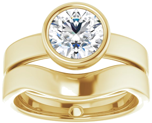 Sužadėtuvių Žiedas „Bezel-Set Solitaire“ 18k yellow gold Round 7mm (8)