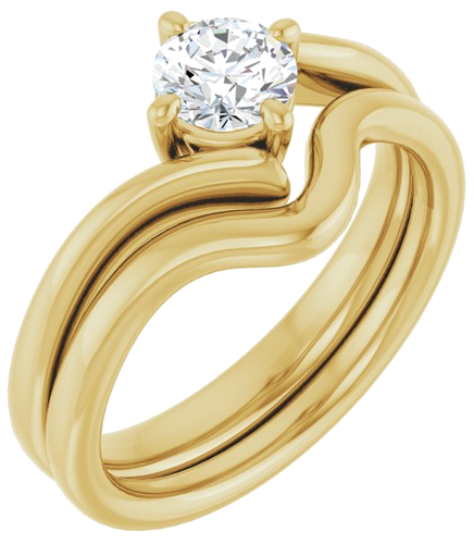 Sužadėtuvių Žiedas „Solitaire“ 585 Geltonojo Aukso Round 5.2mm (6)