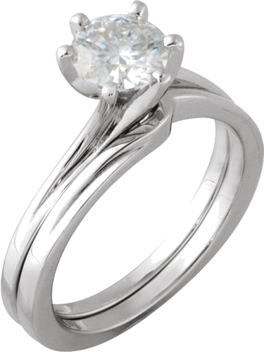 14K White 5.8 mm Round Engagement Ring Mounting (5)