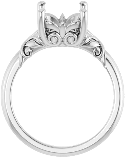 Sužadėtuvių Žiedas „Solitaire“ 14k white gold Emerald 10mm x 8mm (2)