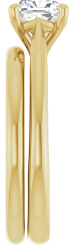 14K Yellow 6 mm Cushion Solitaire Engagement Ring Mounting (9)