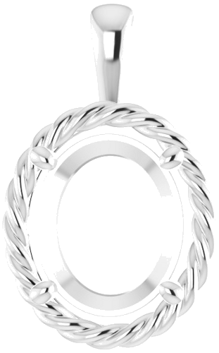 Pakabukas „Rope“ 925 Sidabro Oval 12mm x 10mm (1)