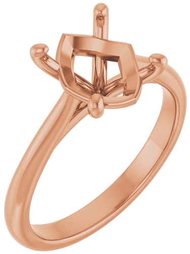 14K Rose 10x8 mm Oval Solitaire Engagement Ring Mounting (1)