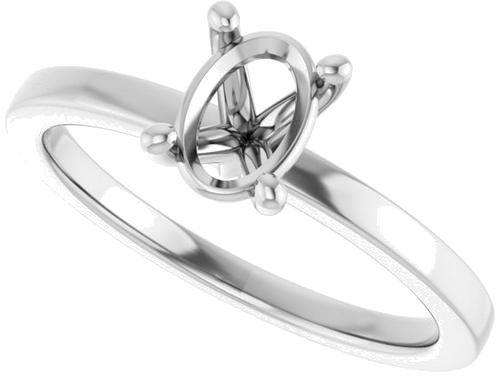 Sužadėtuvių Žiedas „Solitaire“ 925 Sidabro Oval 7mm x 5mm (5)