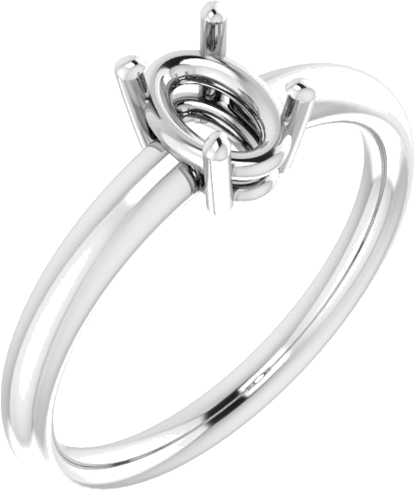 10K White 7x5 mm Oval Engagement Ring Mounting (1)