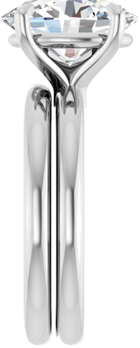 Sužadėtuvių Žiedas 585 Baltojo Aukso Oval 11mm x 9mm (9)