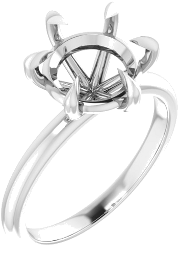 Sužadėtuvių Žiedas „Claw-Prong“ 14k white gold Round 9.4mm (1)