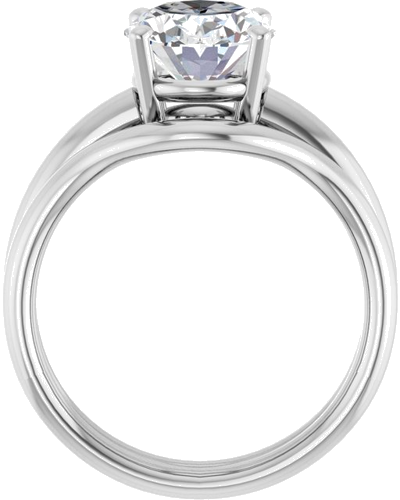 14K White 10x8 mm Oval Engagement Ring Mounting (7)