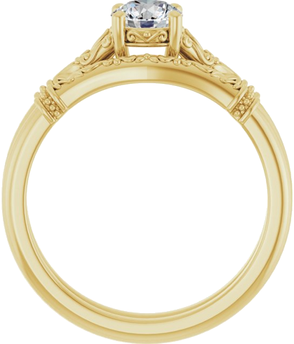 Sužadėtuvių Žiedas „Sculptural“ 14k yellow gold Round 5.2mm (7)