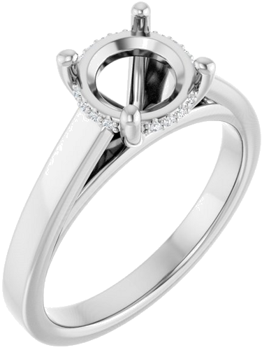 Sužadėtuvių Žiedas „Hidden Halo-Style“ 14k white gold Round 7.4mm (1)