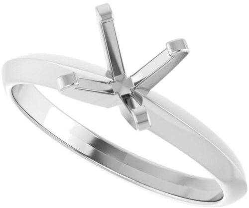 Sužadėtuvių Žiedas „Solitaire“ 585 Baltojo Aukso Round 6.5mm (5)