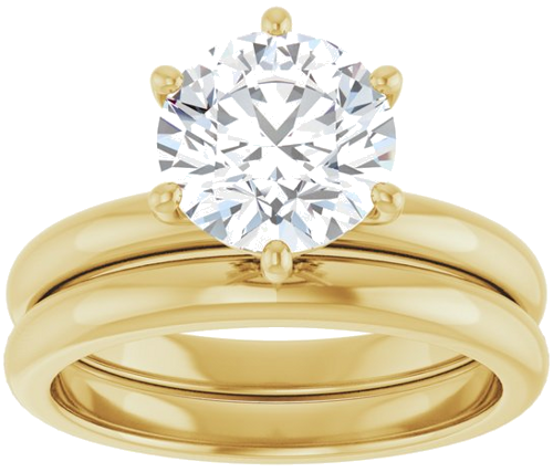 Sužadėtuvių Žiedas „Accented“ 14k yellow gold Round 8mm (8)