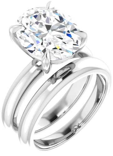 Sužadėtuvių Žiedas „Claw-Prong Solitaire“ 14k white gold Oval 12mm x 10mm (6)
