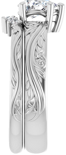 Sužadėtuvių Žiedas „Solitaire Sculptural“ 14k white gold Pear 6.5mm x 4.5mm (9)