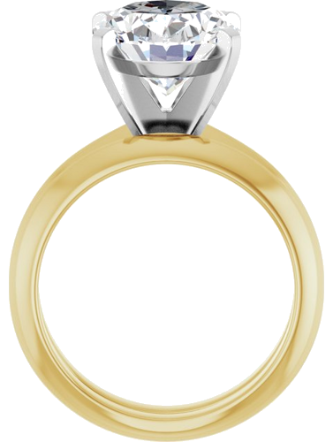 Sužadėtuvių Žiedas „Knife-Edge“ 14k yellow/white gold Oval 12mm x 10mm (7)
