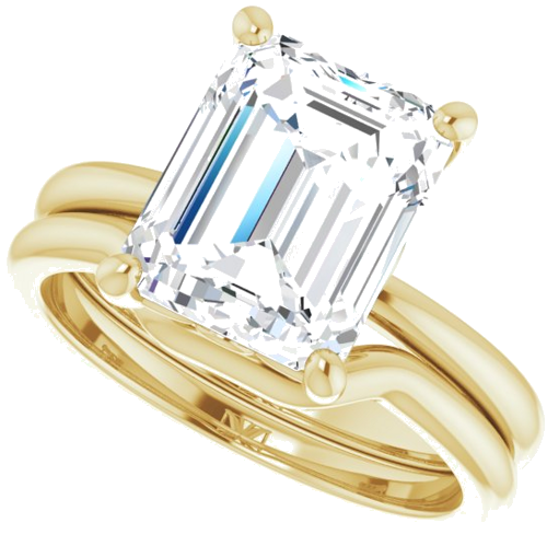 14K Yellow 10x8 mm Emerald Solitaire Engagement Ring Mounting (10)