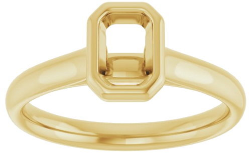 Sužadėtuvių Žiedas „Bezel-Set Solitaire“ 14k yellow gold Emerald 6mm x 4mm (3)