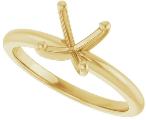 14K Yellow  7.4 mm Round Solitaire Engagement Ring Mounting (5)