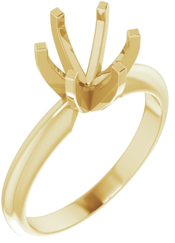 14K Yellow 7.3-7.7 mm Round 6-Prong Solitaire Ring Mounting (1)